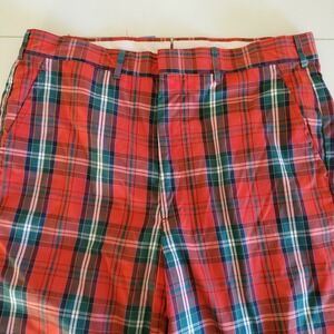 Vintage Brooks Brothers Mens 34x30 Red Plaid Pants Made In USA